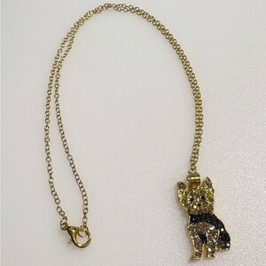 3D Baby Yorkie Pendant Spaniel Pendant Gold Tone Necklace